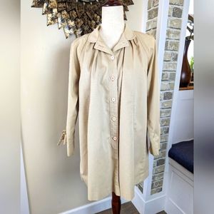 Vintage Carol Cohen Braetan Pleated Tan Lightweight Jacket Size 7